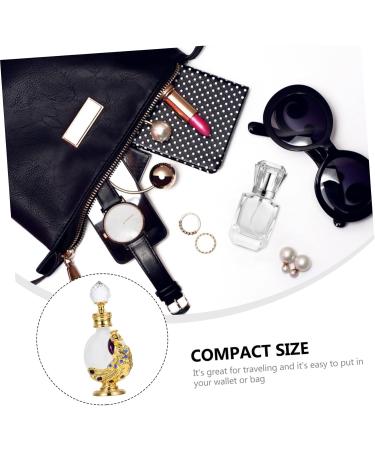 PLAFOPE 1pc Peacock Essential Oil Bottle Perfume Bottle Liquid Holder Liquid Dispenser Perfume Dropper Bottle Liquid Bottle Glass Empty Holder 3.1x10.5cm Golden - Buy Online on GoSupps.com