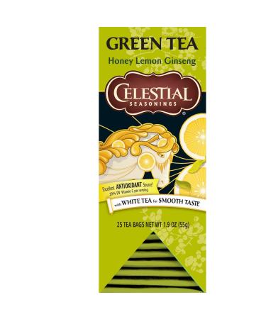 Celestial Seasonings Green Tea, Honey Lemon Ginseng, 25 Count (Pack of 6) Honey Lemon Ginseng 25 Count (Pack of 6)
