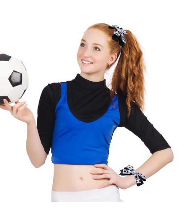 Chuangdi Soccer Hair Accessories - 6 Pieces Sports Hair Bows and Ties for Girls and Women - Ideal Gift for Soccer Players, Coaches, and Teams - Black and White Soccer Series - Pack of 6 - Buy Online on GoSupps.com