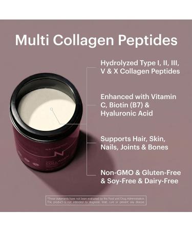 NATUREVOL Multi Collagen Peptides Powder Hydrolyzed Types I II III V X with Biotin Vitamin C & Hyaluronic Acid | Hair Skin & Joints Support for Women & Men | Unflavored - 1 lb (41 Servings) - Buy Online on GoSupps.com