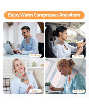 Comfheat USB Heating Pillow for Neck Pain Relief | Soft Plush Fabric | Adjustable Temperature Controller - Gray - Buy Online on GoSupps.com
