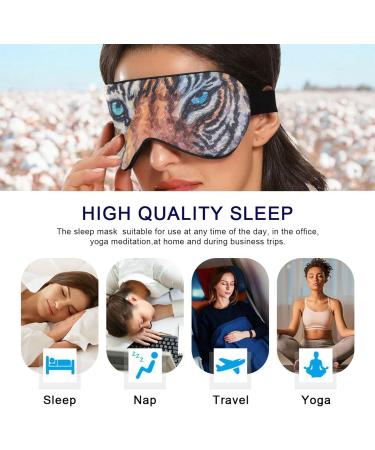 Haskirky Light Blocking Eye Mask for Men and Women - Breathable & Adjustable for Travel, Yoga, Meditation - Hand Drawn Blue Pattern for Deep Sleep Comfort - Buy Online on GoSupps.com
