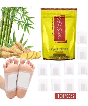 Ginger Detox Foot Patches for Weight Loss & Toxin Removal | Anti-Swelling & Stress Relief | Enhance Blood Circulation - 10PCS - Buy Online on GoSupps.com