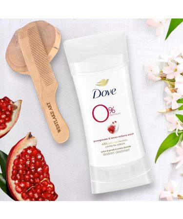 0% Aluminum Free Deodorant Stick 2.6 Oz - Pomegranate & Lemon Verbena | Long-Lasting Odor Protection | Non-Irritating Underarm Deodorant - Pack of 3 with Wooden Comb - Buy Online on GoSupps.com