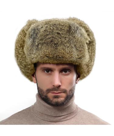 Unisex Faux Fur Trapper Hat - Winter Bomber Cap for Skiing & Hunting in Brown - Buy Online on GoSupps.com