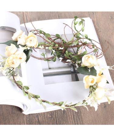 White Flower Crown Headband | Bridal Wedding Hair Accessories - Buy Online on GoSupps.com