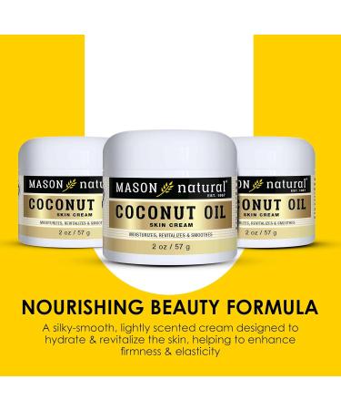MASON NATURAL Coconut Oil Beauty Cream Hydrating Moisturizer With Collagen for Smooth & Firm Skin 2 oz Pack of 3 - Buy Online on GoSupps.com
