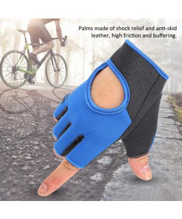 Men's Half-Finger Cycling Gloves - Blue Breathable and Wear Resistant - Buy Online on GoSupps.com