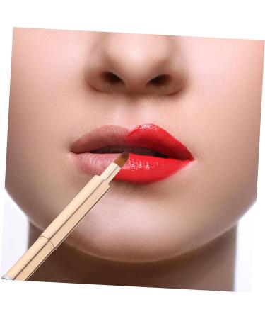 DRESSOOS Portable Lip Brush Lip Scrubber Brush Lip Scruber Lipstick Lip Gloss Brush Lip Gloss Applicator Tricolor Makeup Tools Lip Makeup Beauty Tools Makeup Brush Artificial Fiber 13.40X0.90X0.90CM Golden - Buy Online on GoSupps.com