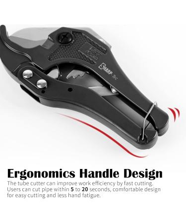 Sharp-Tec Heavy Duty PVC Pipe Cutter - 3-42mm Ratchet Tubing Cutter with Aluminium Alloy Body and 65mm Blade - Black - Buy Online on GoSupps.com