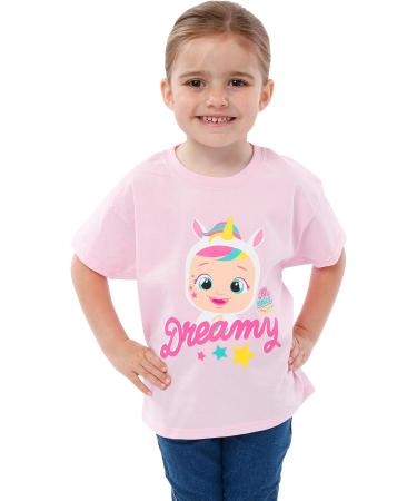 Cry Babies Magic Tears Dreamy Doll Girls T-Shirt | Ages 2-8 | Comfy Cotton Kids Clothing | Official Merchandise 7-8 Years Pink - Buy Online on GoSupps.com