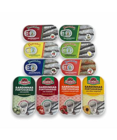 Sardines Mix Set Variation - 10 Types - Pescador - Ramirez - Portugal