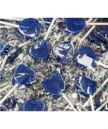 Blue Raspberry Flavour Individually Wrapped Flat Heart Lollipops 1.04kg- Approx. 200 lollies - Buy Online on GoSupps.com