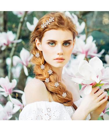 10 Mini Diamond Hair Clips - Floral Hair Jewelry for Women & Girls | Perfect for Parties Weddings & Everyday Use | Sweet Small Hair Accessories - Buy Online on GoSupps.com