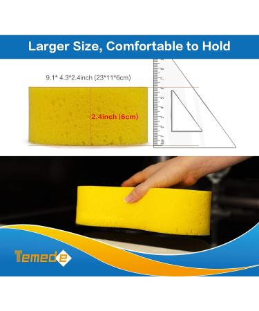Temede Large Car Wash Sponge Kit - 5 Pack All Purpose Foam Scrubbers for Cleaning Dishes, Tile, Bike, Boat - Easy Grip Sponge for Kitchen, Bathroom & Household - Buy Online on GoSupps.com