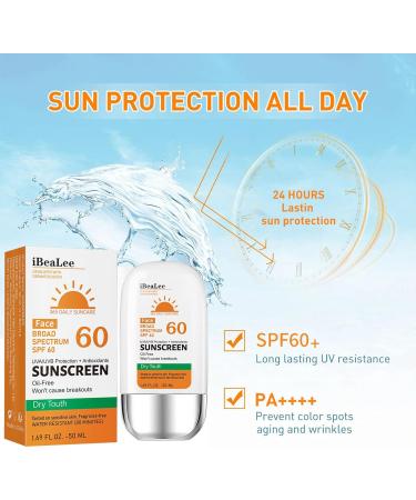 Sunscreen SPF60 Sun Screen Protector for Face and Body 50ml Waterproof & Sweat-proof Sun Cream Ultra Light Moisturizing Sun Lotion for Women Men Non Greasy Sun Block Cream - Buy Online on GoSupps.com