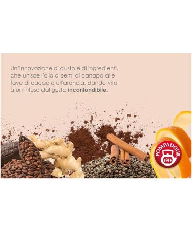  Pompadour Pompadour | Cocoa Beans and Orange Infusion | Relax Orange & Cocoa Herbal Tea Bags - 20 Filters (36g) | Caffeine-Free Infusion - Buy Online on GoSupps.com
