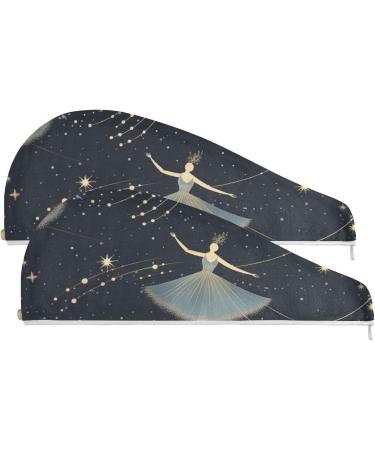 Beautiful Ballerinas Hair Towel 2 Pack | Super Absorbent Quick Dry Hair Turbans for Women & Girls - Buy Online on GoSupps.com