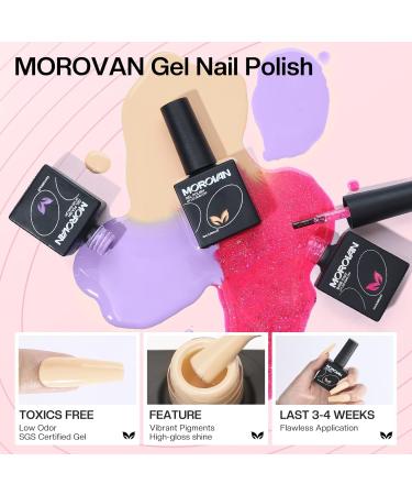 Morovan Acrylic Nail Set - Complete Starter Kit with Acrylic Powder Nail Lamp Drill & 4 UV Polish Colors for Beginners - Buy Online on GoSupps.com