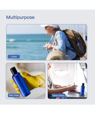 Livfa 100ml Empty Travel Bottles with Flip Cap - 5 Pack Blue Plastic Containers for Cosmetics & Liquids - Buy Online on GoSupps.com
