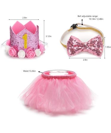 Legendog Dog Tutu Skirt & Birthday Party Supplies - Pink Girl Dog Birthday Outfit with Hat, Bowtie & Dress for Small Dogs - Buy Online on GoSupps.com