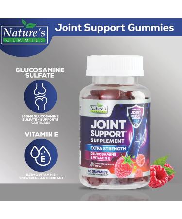 Joint Support Gummies - Extra Strength Glucosamine & Vitamin E for Natural Joint & Flexibility Support - Cartilage & Immune Health Supplement for Women & Men - 60 Gummies - Buy Online on GoSupps.com