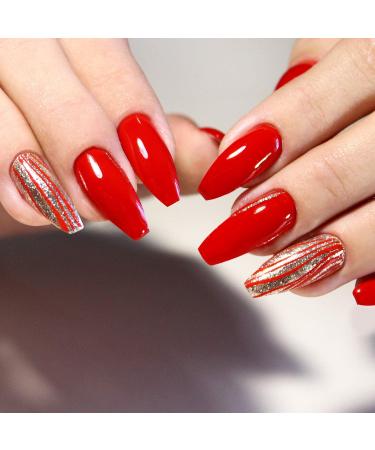 Ballerina Nails Long False Nails Coffin Fake Nails Full Cover Length 100 Pieces Artificial Fingernails Tip with Case for Nail Salons and DIY Nail Art 10 Sizes (White) - Buy Online on GoSupps.com