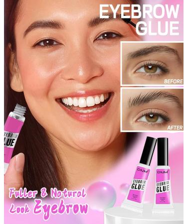 Eyebrow Gel Set with Brow Tool-Waterproof Black Tinted Eye Brow Gel & Clear Brow Setting Glue Longlasting Brow Tinting Gel Brow Filler for Eyebrows Christmas Eyebrow Makeup Gift Kit for Women-01+05 01# Transparent+05# Black - Buy Online on GoSupps.com