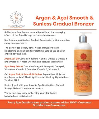 Argan & A a Smooth Gradual Bronzing Lotion 16 oz - Sunless Tanning for a Radiant Glow | International Shipping Available - Buy Online on GoSupps.com