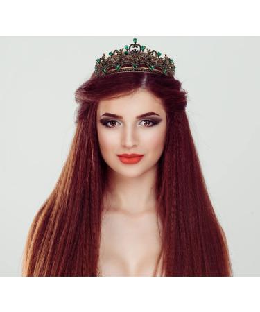 Baroque Vintage Black Crown with Crystal Accents - Perfect for Halloween & Special Occasions - Buy Online on GoSupps.com