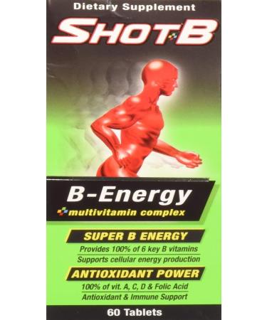 Shot B Energy Multivitamin Supplement - 60 Count - Green | Boost Energy & Vitality - Buy Online on GoSupps.com