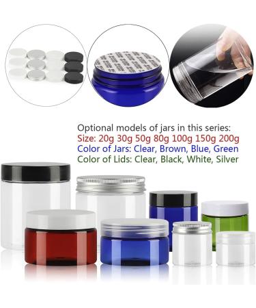 travel pots for cream small pots with lids Pack of 6 Â  100ml Blue Plastic Cream Jars Cosmetic Pots withÂ Clear Lids Containers for Toiletries (Color : Bruin Size : 50ml) 50ml Bruin - Buy Online on GoSupps.com