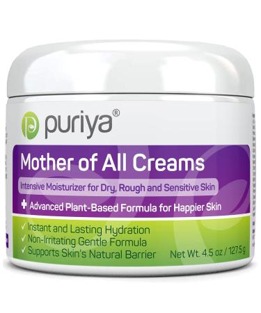Puriya Hydrating, Soothing, Therapeutic Multi Purpose Daily Intensive Moisturizer with Honey, Shea Butter for Dry, Irritated, Sensitive Hand, Skin, Body. Long Lasting, Plant Based Mother of All Creams Light Peppermint 4.5