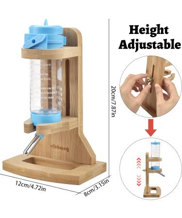 Vibbang Hamster Water Bottle with Stand Adjustable Wooden Small Animal Hanging Water Auto Dispenser Stand No Drip Feeder for Guinea Pig Mice Chinchillas Rat Hamster Gerbil Gerbils Degus (125ML) - Buy Online on GoSupps.com