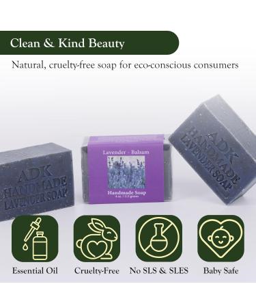 ADK Natural Balsam & Lavender Soap Bar - Handmade Organic Vegan Body Soap for All Skin Types - 4 oz - Buy Online on GoSupps.com