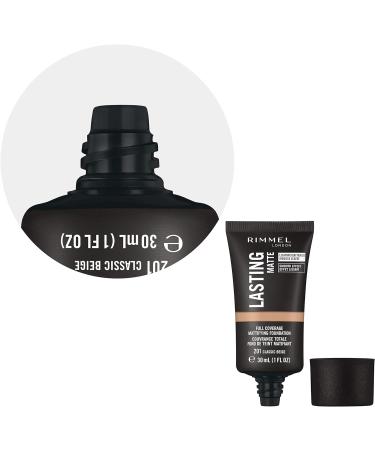 Rimmel Lasting Matte Full Coverage Foundation 201 Classic Beige 30ml - Lightweight Formula - Buy Online on GoSupps.com