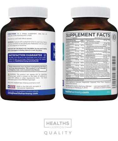 Men's Multivitamin 60 Capsules - Non-GMO Daily Vitamins & Minerals with Energy Boost, Prostate Support, and Antioxidants - Saw Palmetto, Biotin, Lutein for Eye Health - Buy Online on GoSupps.com