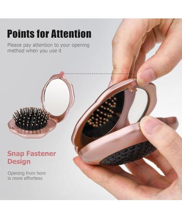 Travel Folding Hair Brush with Mini Pocket Mirror - Portable Nylon Brush for Men and Women - Ideal for Any Hairstyle, Wet or Dry Hair - Lavender Scented - Buy Online on GoSupps.com