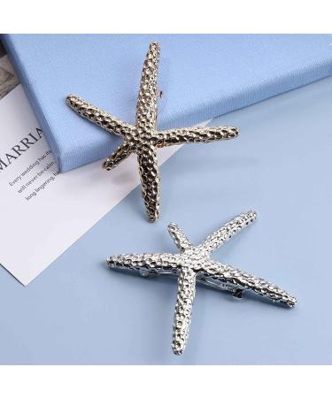 Yheakne Starfish Hair Clip Barrette Gold Hair Barrette Metal Hair Holder Headpieces Decorative Headwear Cute Hair Clip Hair Accessories for Women and Girls Gifts (Gold) - Buy Online on GoSupps.com