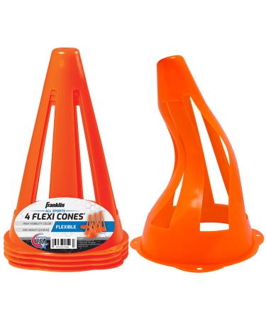 Franklin Sports Plastic Soccer Cones - Mini Sports Cones for Drills + Practice - Flexible Orange Goal Cones for Training + Games - 9 Inches