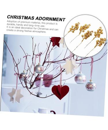 ABOOFAN 15 Pcs Christmas Faux Fruit Skewers Christmas Berries Stems Holiday Berry Garland Artificial Berry Stems Christmas Tree Picks Artificial Christmas Picks Wire Gold Powder Plant - Buy Online on GoSupps.com