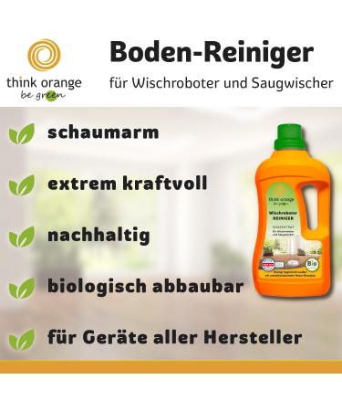 Soil Cleaner for Moped Robots - Eco-Friendly Cleaning Concentrate | 1L for Wiping Robots & Suction Wipers | Effective Dirt Removal Foam-Free All Surfaces | Think Orange Be Green - Buy Online on GoSupps.com