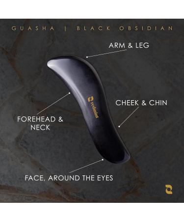 Redmint Black Obsidian Gua Sha Massage Tool | Ancient TCM Muscle Relief & Body Massager | International Shipping Available - Buy Online on GoSupps.com