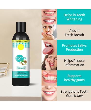 2PC Natural Coconut Oil Mouthwash - Whitening Pulling Oil for Healthier Teeth & Gums - Buy Online on GoSupps.com