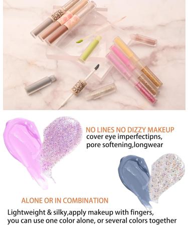 Lestpola Doubleheaded Liquid Glitter Eyeshadow 2 Pieces Pink Purple 2in1 Highly Pigmented Glitter Eye Shadow Eyeliner Long Lasting Waterproof Korean Shine Quick Drying Eye Makeup 01 + 02 - Buy Online on GoSupps.com