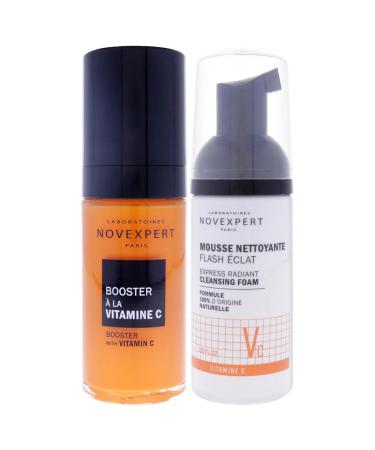 Vitamin C Essentials Set for Women - Brightening Booster & Radiant Cleansing Foam - 2 Pc Skin Care - Buy Online on GoSupps.com