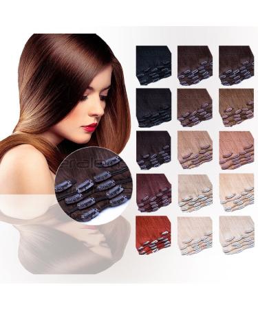 Shop 80cm Clip-In Extensions Real Hair Set - #1B Black Brown - High-Quality 100% Remy Hair for Glamorous Look | Glamxtensions - Buy Online on GoSupps.com