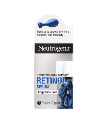 Neutrogena Rapid Wrinkle Repair Retinol Face Serum Capsules Fragrance-Free Daily Facial Serum with Retinol that fights Fine Lines Wrinkles Dullness Alcohol-Free & Non-Greasy 7 ct 7 Ounce (Pack of 1)