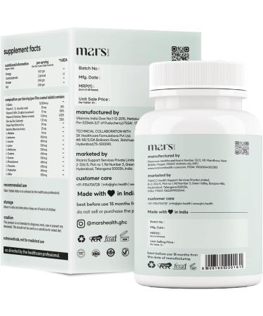 Mars by GHC Beard Biotin - Promote Stronger & Thicker Beard Growth | 100% Vegan | 60 Count | Vitamins & Amino Acids - Buy Online on GoSupps.com