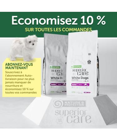 Nature's Protection Superior Care Complete Dry Food for Junior Dogs (3 to 12 Months) All White-Haired Breeds (Maltese Bichon Frise etc.) I Grain-Free I Salmon 10 kg - Buy Online on GoSupps.com
